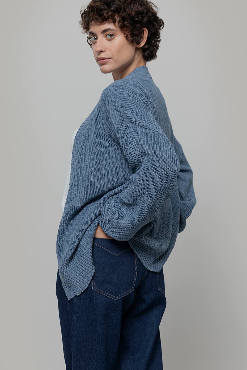 Cardigan Donna Cotone Jeans Rigenerato Cara - Image 3