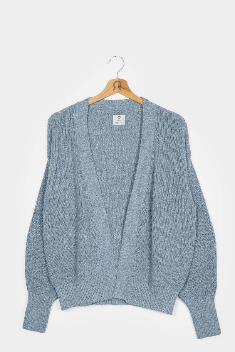 Cardigan Donna Cotone Jeans Rigenerato Cara - Image 4
