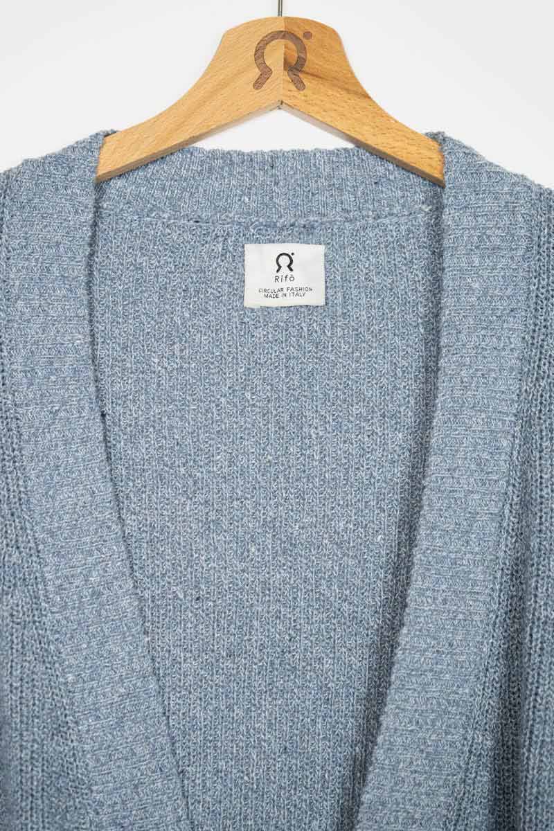 Cardigan Donna Cotone Jeans Rigenerato Cara - Image 5