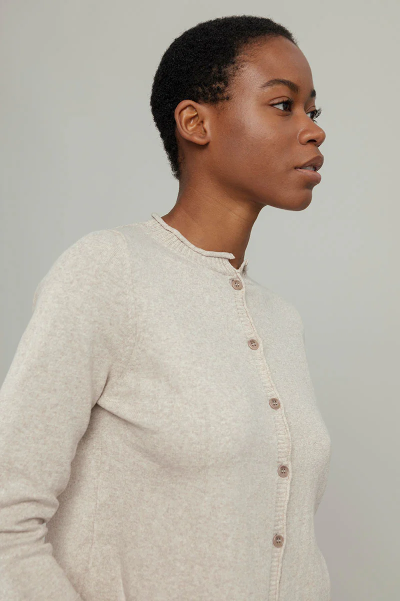 Cardigan Donna Manica Media Cotone Rigenerato Leda - Image 2