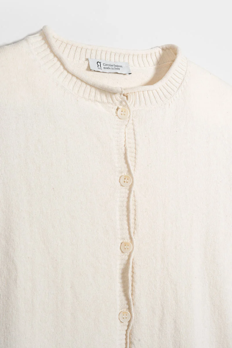 Cardigan Donna Manica Media Cotone Rigenerato Leda - Image 6
