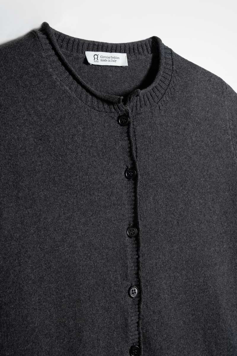 Cardigan Donna Manica Media Cotone Rigenerato Leda - Image 5
