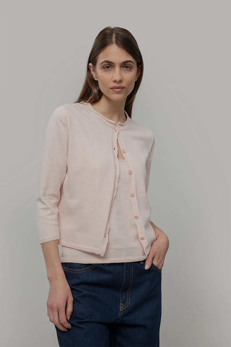 Cardigan Donna Manica Media Cotone Rigenerato Leda - Image 5