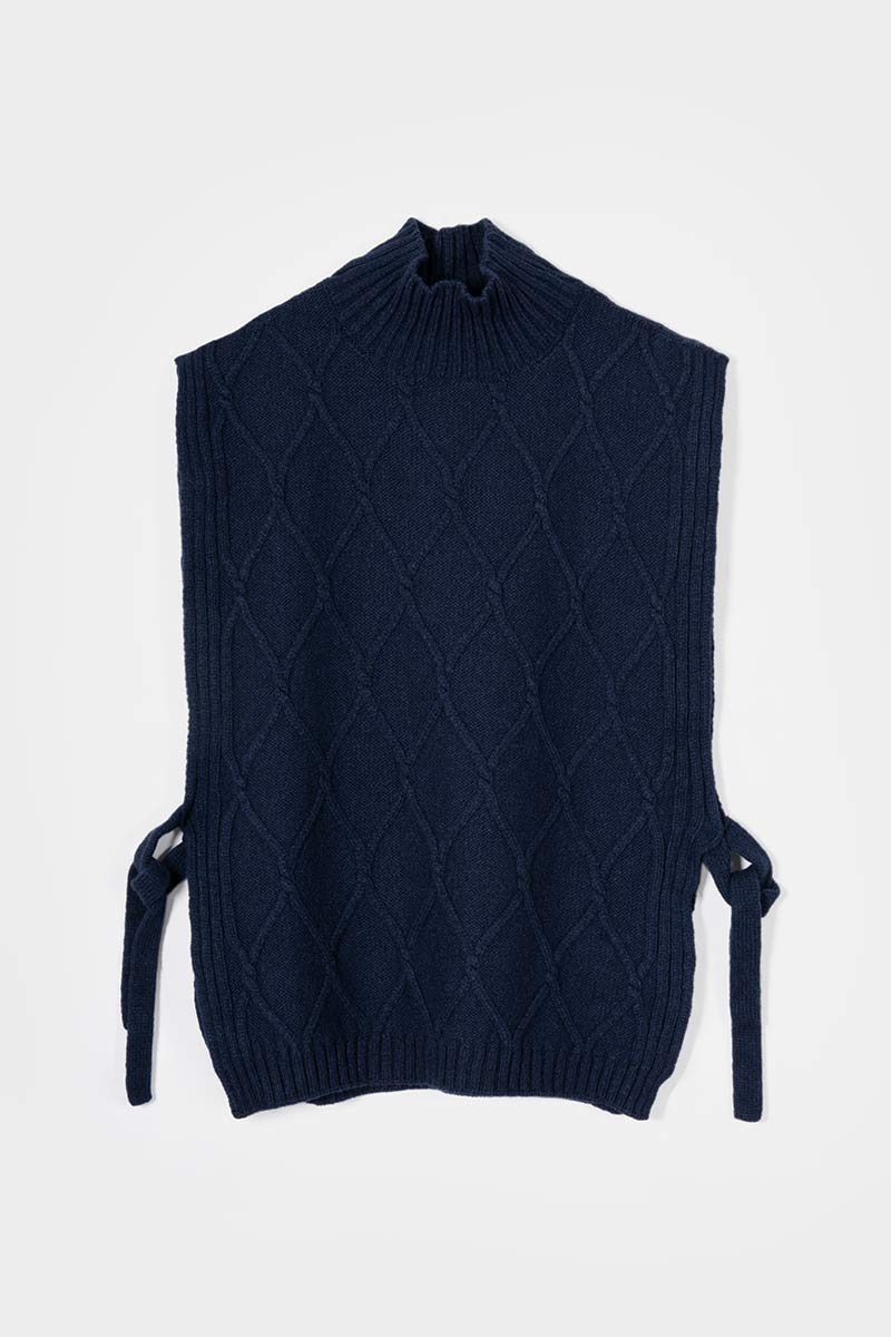 Gilet Collo Alto Lana Rigenerata Delia - Image 4
