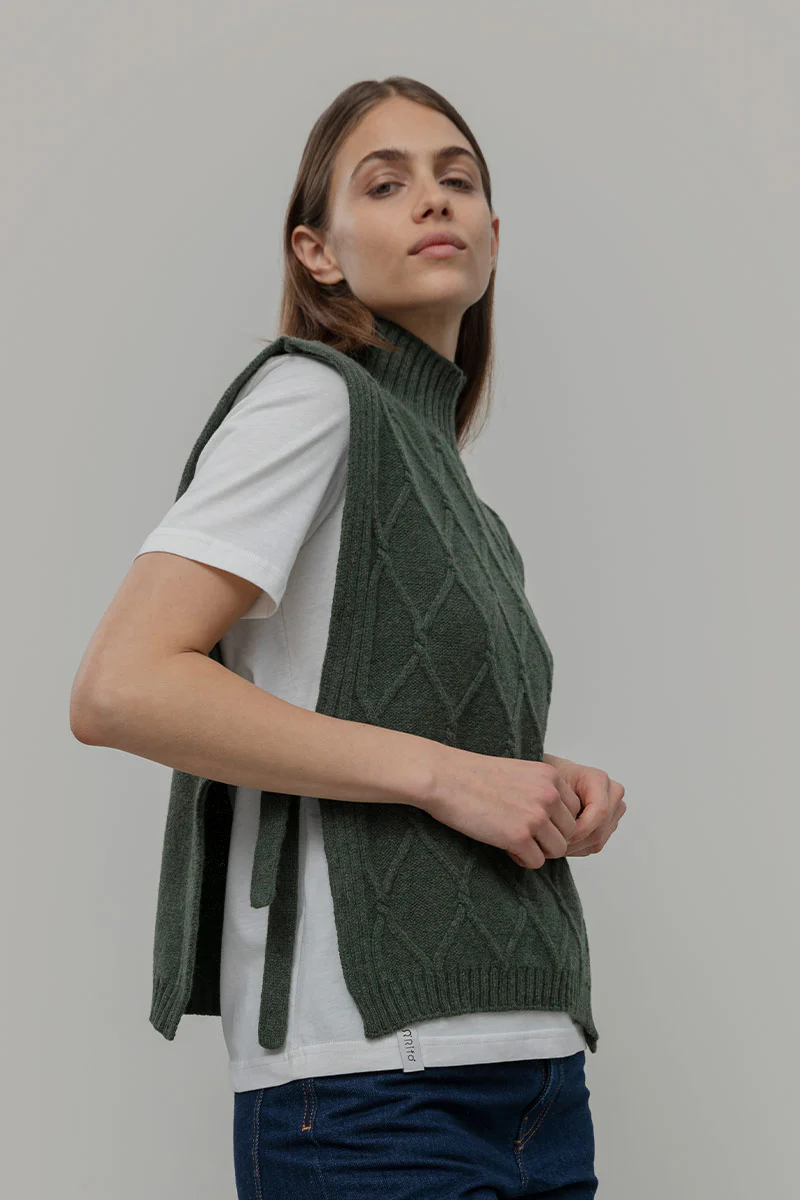 Gilet Collo Alto Lana Rigenerata Delia - Image 4