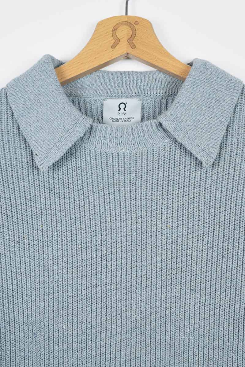 Maglia Cropped Donna Cotone Jeans Rigenerato Martina - Image 4