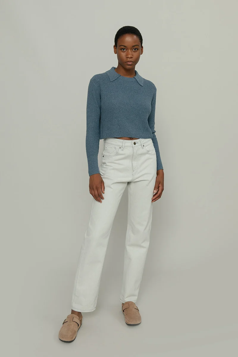Maglia Cropped Donna Cotone Jeans Rigenerato Martina - Image 3