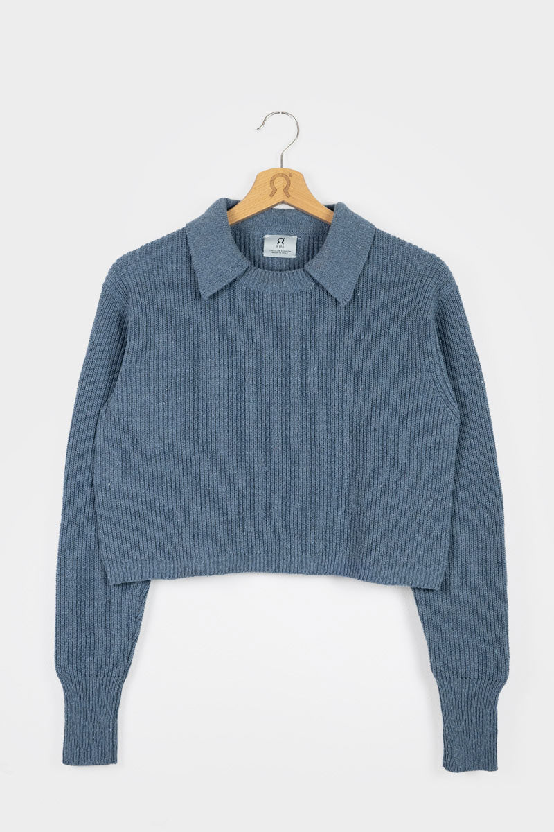 Maglia Cropped Donna Cotone Jeans Rigenerato Martina - Image 4