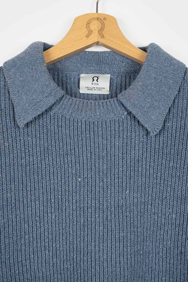 Maglia Cropped Donna Cotone Jeans Rigenerato Martina - Image 5