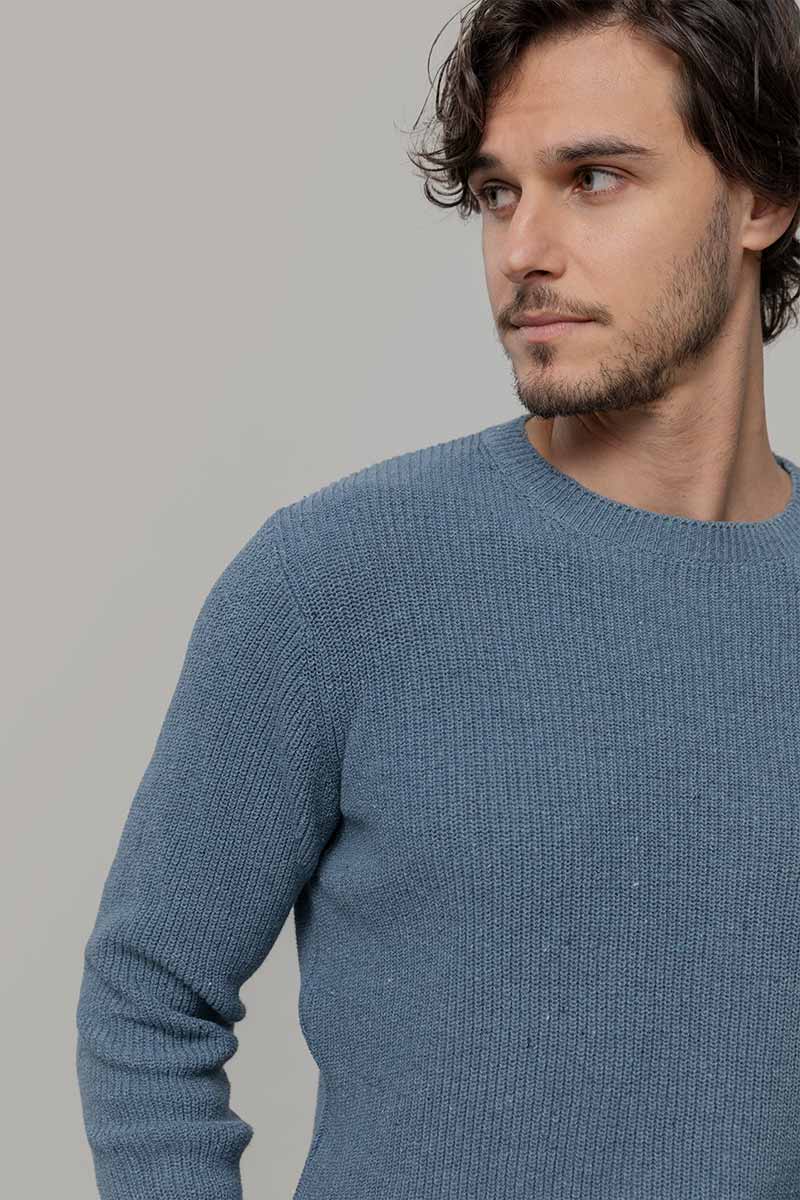 Maglia Girocollo Uomo Cotone Jeans Rigenerato Vittorio - Image 2