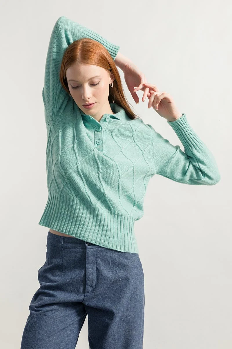 Maglione Polo Donna Lana Rigenerata Sara - Image 4