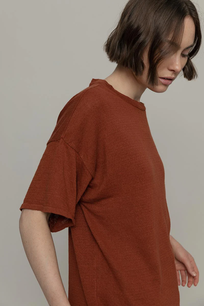 T-Shirt Lino Riciclato Donna Febe - Image 3